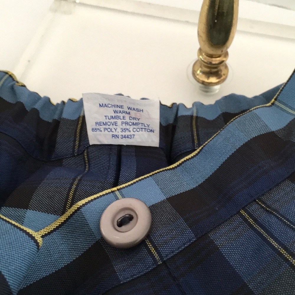 Girls Size 16 Classic Blue Pleated Plaid School Uniform Skirt - Picture 5 of 7
